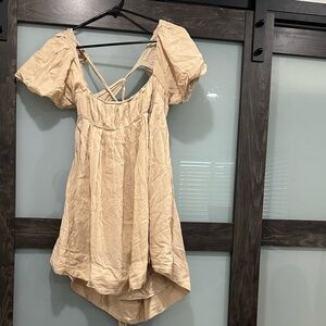 Free People natural linen flowy dress